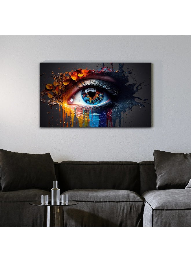 Walliv Abstract Gaze Artwork Wall Art Canvas Painting 87x50 cm.  - Image 1