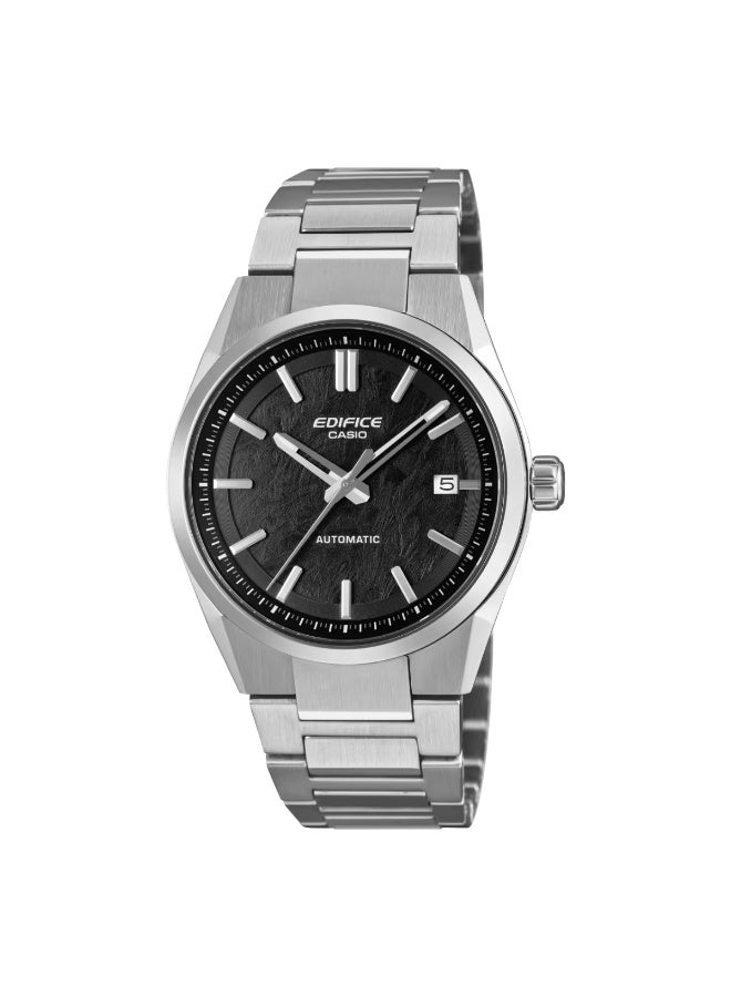 كاسيو Edifice Automatic Analog Men’s Watch EFK-110D-1A, 38 mm Black Dial, Stainless Steel Case & Bracelet, 100 m WR - Image 1