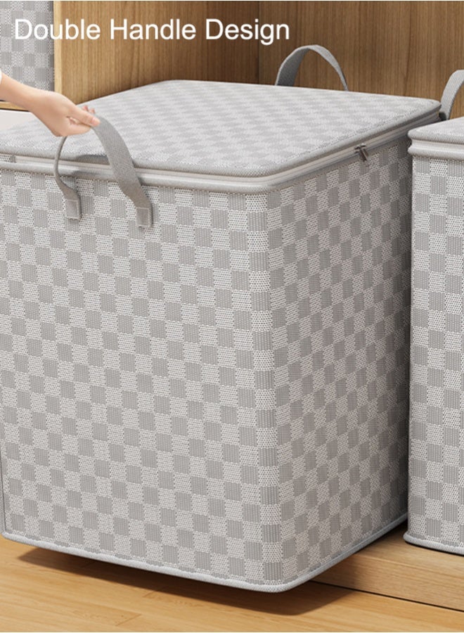 1/2/3 Packs Clothes Storage Box, Cloth Large Capacity Closet Storage Organizer, Foldable Steel Frame Storage Box with Portable Handle,for Bedding, Blankets, Pillows, Toys, Books,Clothes - Image 5