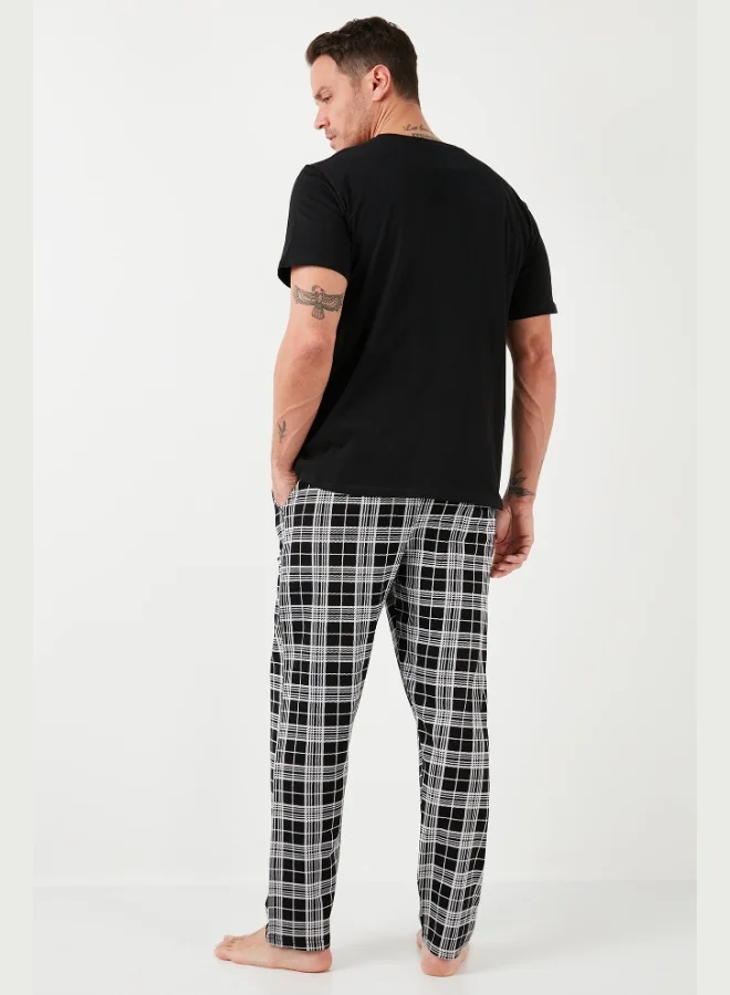 Buratti  Buratti Plaid Cotton Elastic Waist Regular Fit Short Sleeve Pajama Set Men's PAJAMAS SET 6572004 for Men | Best Price UAE