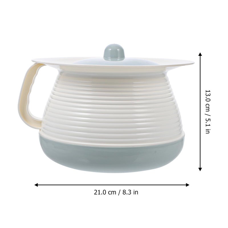 Portable Spittoon With Lid Lightweight Plastic Chamber Pot For Home Use Suitable For Adults Children Elderly Easy To Clean Blue 21X18.5X14CM - Image 3