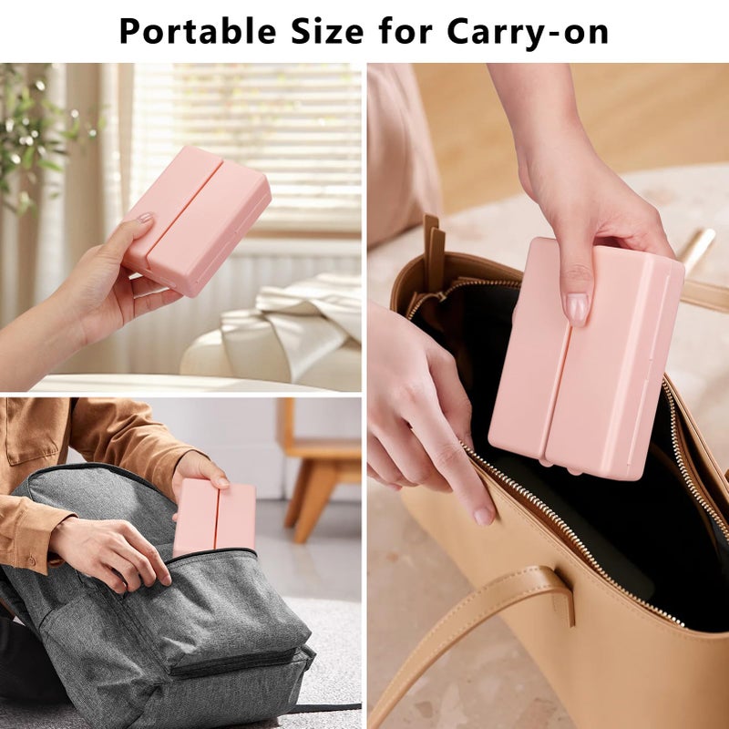 FYY 2 Pcs Daily Pill Organizer, 7 Compartments Portable Pill Case Travel Pill Organizer,[Folding Design] Pill Box for Purse Pocket to Hold Vitamins,Cod Liver Oil,Supplements and Medication-Navy+Pink - Image 3