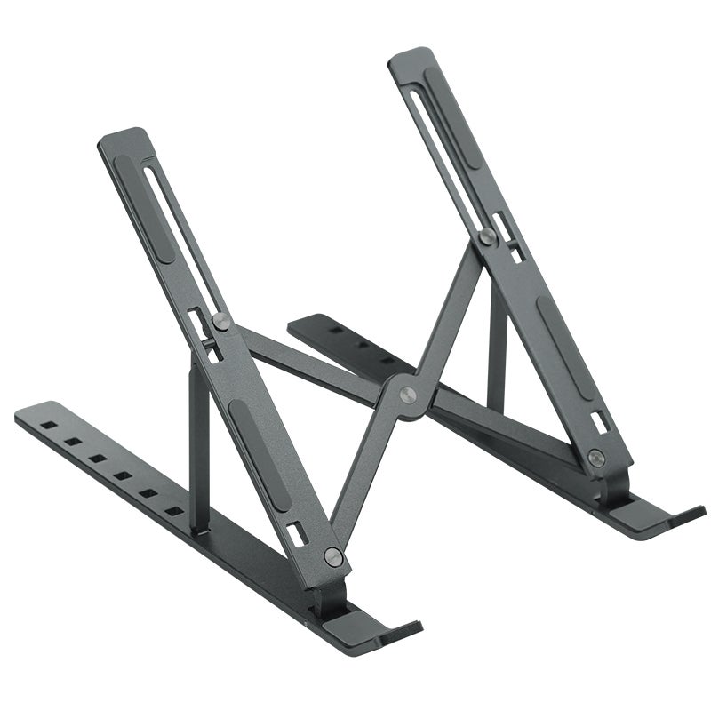 Aluminum Adjustable Foldable Laptop Stand EVOLUTION LS102 Dark Grey - Image 1