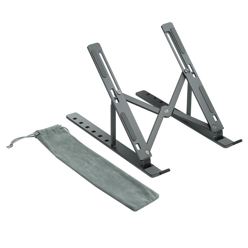 Aluminum Adjustable Foldable Laptop Stand EVOLUTION LS102 Dark Grey - Image 5