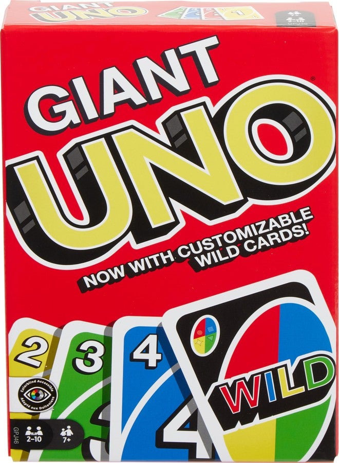Mattel Games Giant UNO Card Game for Kid, Adult & Families, Color Blind Accessible & Customizable Large Deck - Image 1