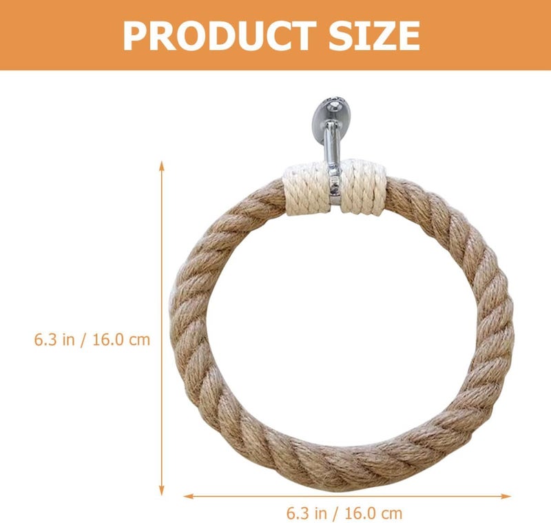 COLLBATH Bohemian Style Hand Towel Ring Wall Mounted Woven Bathroom Towel Holder Decorative Rack for Home Bathroom Wall Accessories Random Style - Image 2