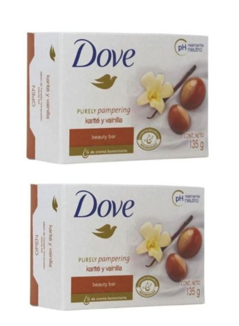 دوف صابون زبدة الشيا مع الفانيليا 135 جرام قطعتين - Image 1