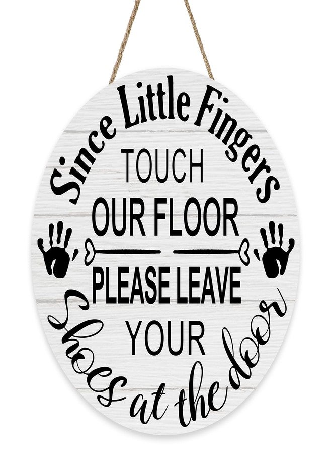 Bolisom Please Remove Your Shoes Door Sign, Farmhouse Shoes off Wood Front Hanger Outdoor Outside Porch House Decor, No Shoes Rustic Wooden Wreath Indoor Wall Home Hanging Decoration - Image 1