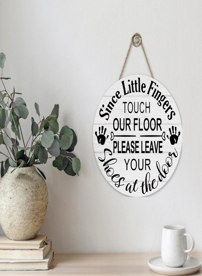 Bolisom Please Remove Your Shoes Door Sign, Farmhouse Shoes off Wood Front Hanger Outdoor Outside Porch House Decor, No Shoes Rustic Wooden Wreath Indoor Wall Home Hanging Decoration - Image 3