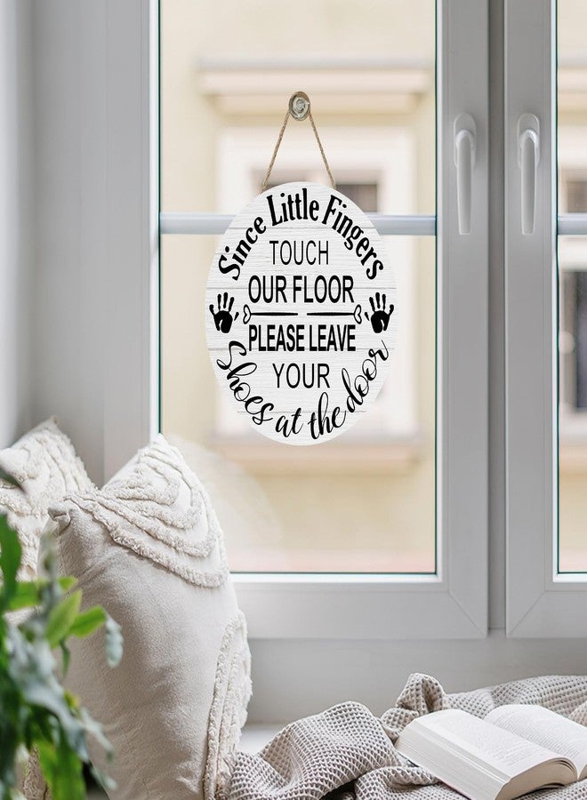 Bolisom Please Remove Your Shoes Door Sign, Farmhouse Shoes off Wood Front Hanger Outdoor Outside Porch House Decor, No Shoes Rustic Wooden Wreath Indoor Wall Home Hanging Decoration - Image 2