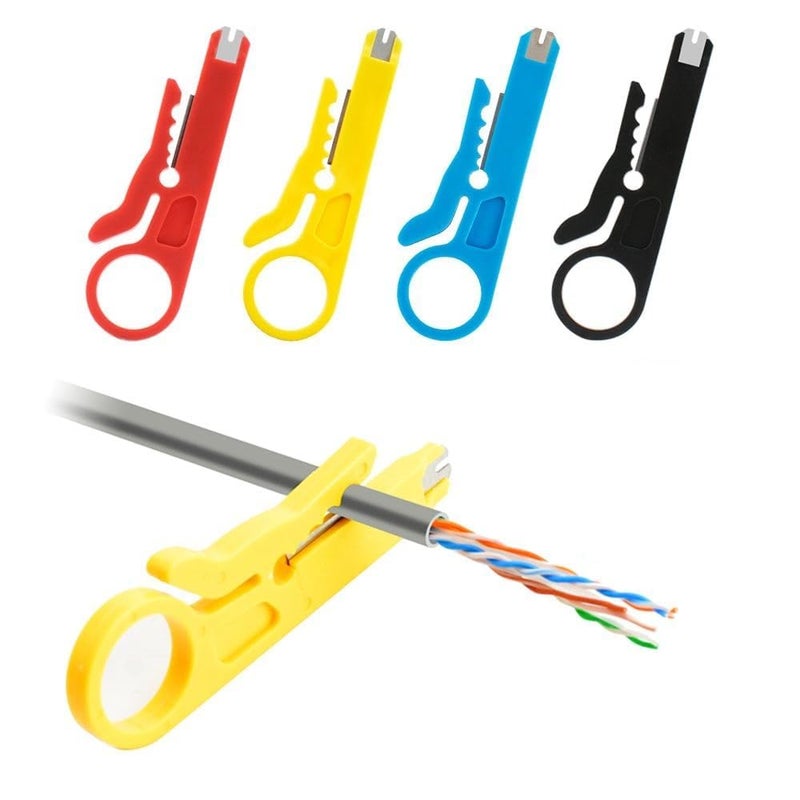 WiredCom Wire Stripper And CutterWire Stripper Flat Nose Cable Cutter With Practical Punch Down Tool Tool Cable Cutter Multicolor 5 Pair - Image 1