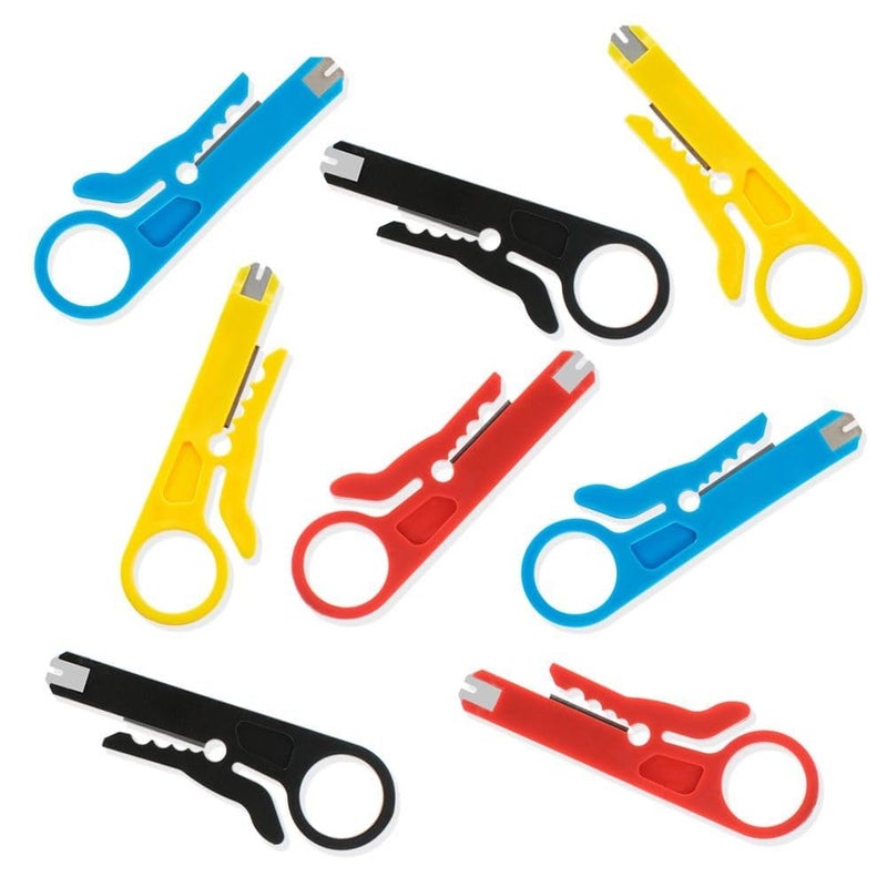 WiredCom Wire Stripper And CutterWire Stripper Flat Nose Cable Cutter With Practical Punch Down Tool Tool Cable Cutter Multicolor 5 Pair - Image 3