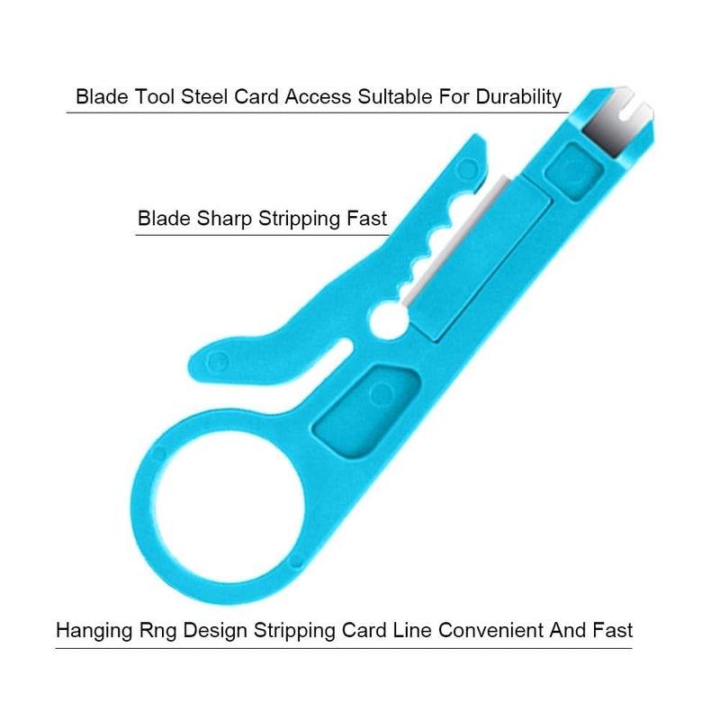 WiredCom Wire Stripper And CutterWire Stripper Flat Nose Cable Cutter With Practical Punch Down Tool Tool Cable Cutter Multicolor 5 Pair - Image 4
