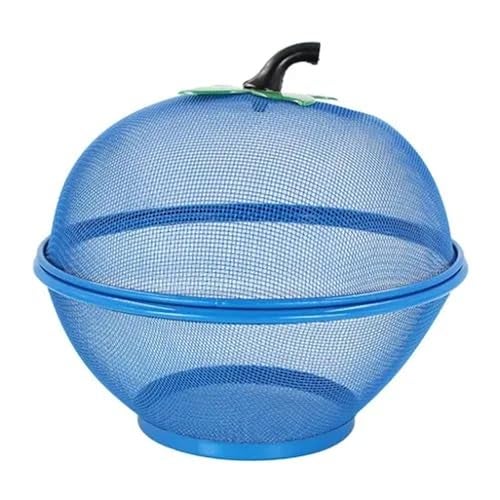 TAGROCK Apple Shape Steel Net Multipurpose Fruits & Vegetables Storage Basket Rice Stainer for Kitchen, Pack of 1 (Blue) - Image 1