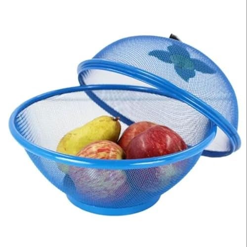 TAGROCK Apple Shape Steel Net Multipurpose Fruits & Vegetables Storage Basket Rice Stainer for Kitchen, Pack of 1 (Blue) - Image 2