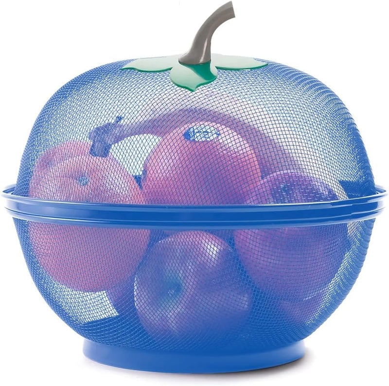 TAGROCK Apple Shape Steel Net Multipurpose Fruits & Vegetables Storage Basket Rice Stainer for Kitchen, Pack of 1 (Blue) - Image 3