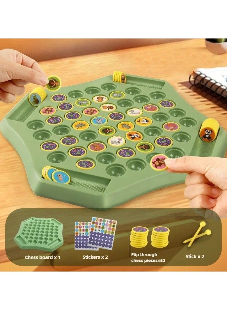 Kids Battle Chess Educational Toy – Observation & Concentration Training | Fun Animal Flip Chess for Parent-Child Interaction