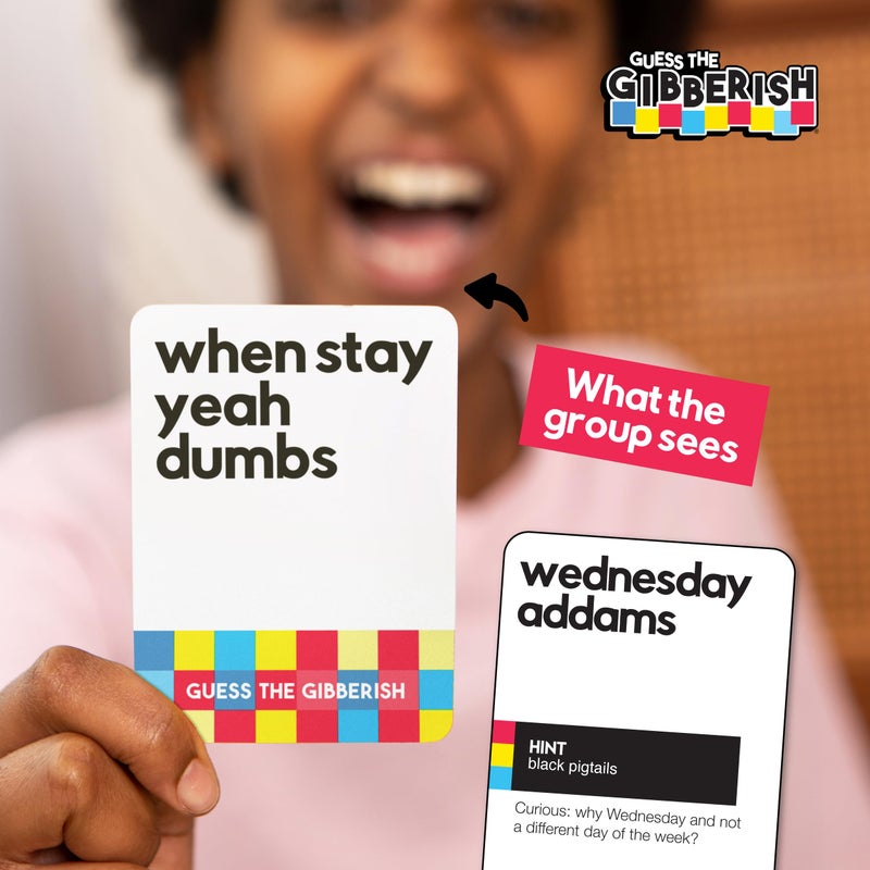 WHAT DO YOU MEME? Guess The Gibberish Card Game for Families by Relatable, From The Creators of Incohereant, Fun Kids Games for Kids 12+, Game Night With Friends, Includes 400 Cards, Instructions, and 1 Sand Timer - Image 4