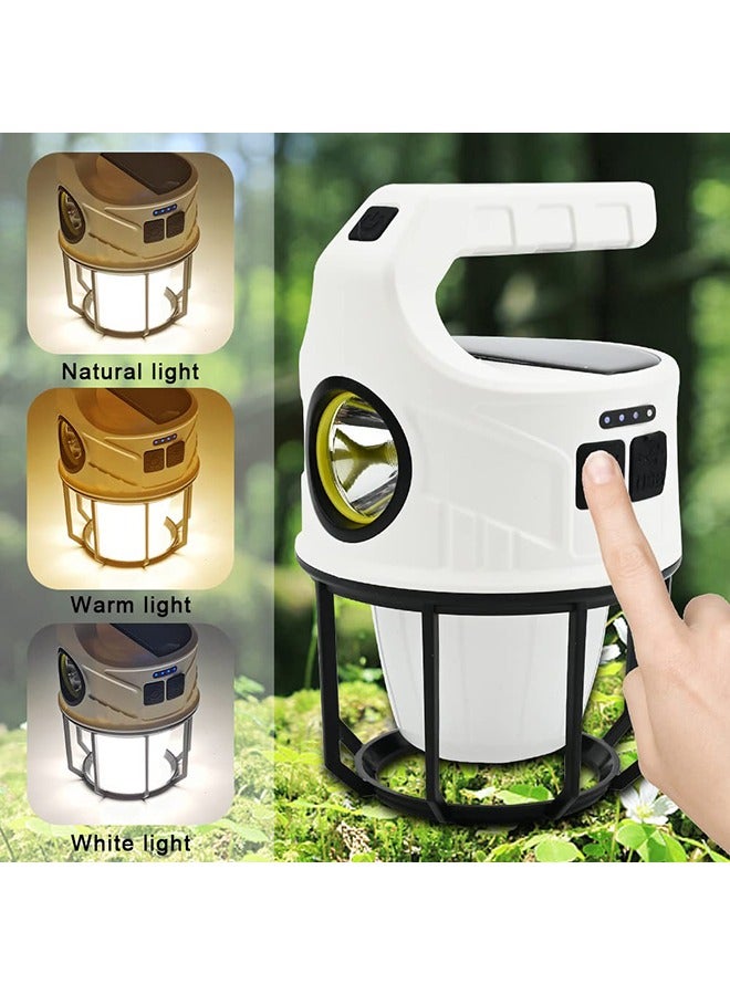 Solar Camping Lamp LED Camping Lantern Tent Light USB Rechargeable Camping Lights Emergency Lantern 3 Modes Waterproof Outdoor Lantern for Camping Hiking - Image 4