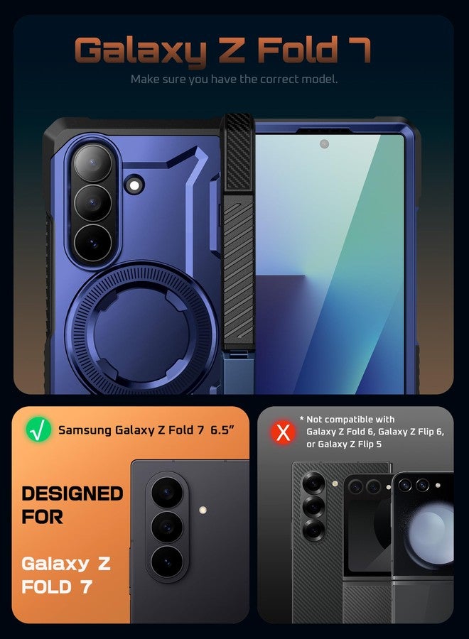 SUPCASE for Samsung Galaxy Z Fold 7 Case with Kickstand, Azure - Image 2
