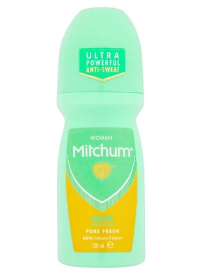 ميتشوم مزيل عرق رول اون بيور فريش للنساء، حماية متقدمة تدوم 48 ساعة، 100 مل - Image 1