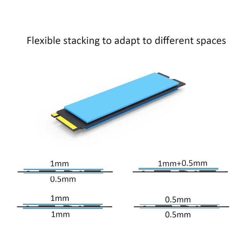 GLOTRENDS [10 عبوات] وسادة حرارية M.2 تناسب M.2 SSD، تناسب NVMe SSD، تناسب PS5 SSD، تناسب مبرد M.2 2280، إلخ. - Image 5