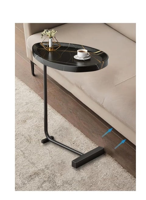 C Shaped Side Table, Small C Table End Table for Sofa and Bedside, Couch Side Tables That Slide Under, Wood C Shaped End Table for Bedroom Living Room