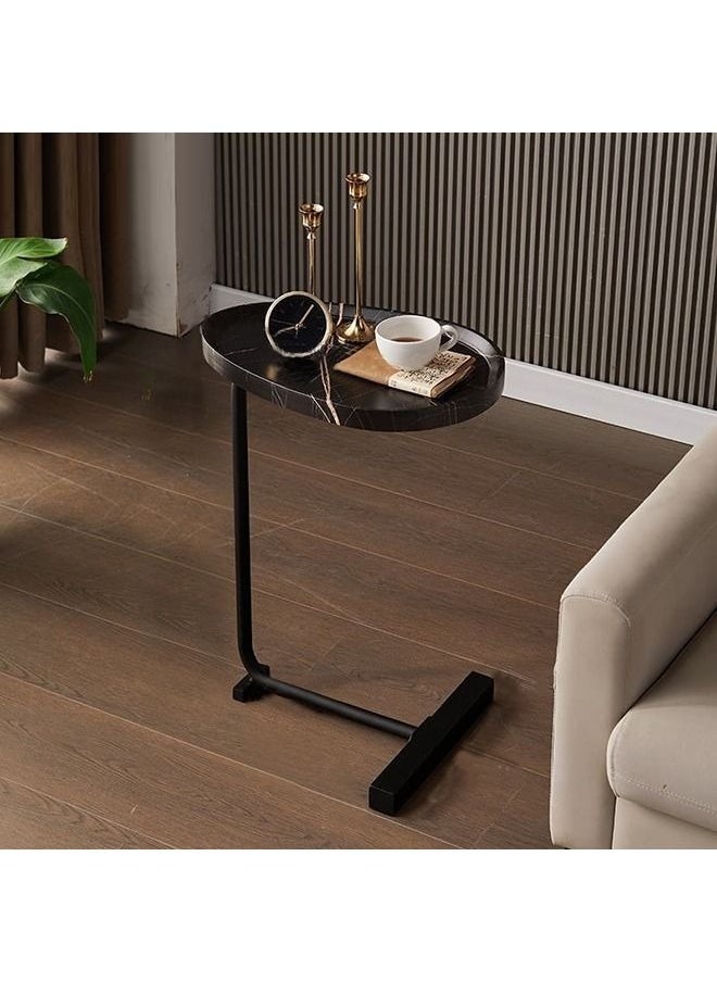 C Shaped Side Table, Small C Table End Table for Sofa and Bedside, Couch Side Tables That Slide Under, Wood C Shaped End Table for Bedroom Living Room