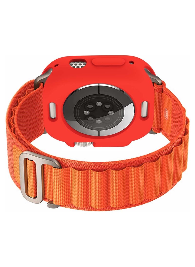 FARROBIZZ - Compatible with Apple Watch Case Ultra 2 / Ultra 49mm Soft Flexible TPU Thin Lightweight Protective Bumper for iWatch [No Screen] - red - Image 1