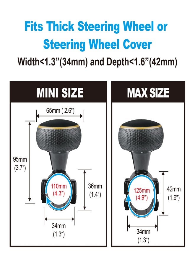 Hypersonic Steering Wheel Knob Spinner - Large Non-Slip Suicide Knob with Bearing, Steering Wheel Accessories Effortless Driving - Ideal for Drivers - Image 4