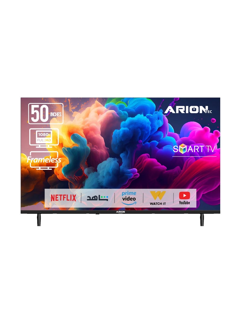 أريون تلفزيون سمارت 50 بوصة 4K UHD ، نظام VIDAA U9.0 ، ريسيفر مدمج، تصميم بدون إطار - Image 1