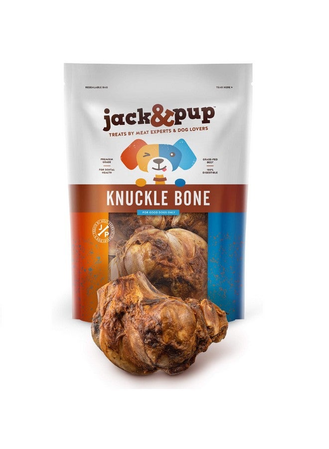 Jack&Pup Knuckle Dog Bones For Aggressive Chewers | Roasted Beef Dog Bones For Large Dogs | Large Meaty Dog Treats  All Natural Gourmet Dog Treat Chews (4 Pack) - Image 1