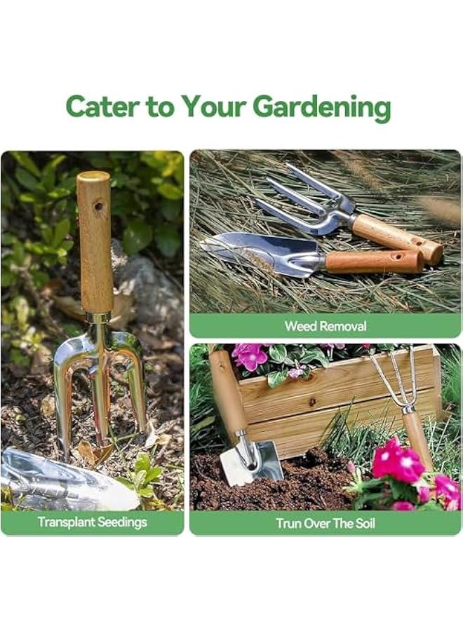 HOOKOR Garden Tools Kit, 9 Piece Heavy Duty Gardening Hand Tools with Fashion and Durable Organizer Handbag, Rust-Proof Garden Planting Tools for Courtyard Balcony Patio Outdoor - Image 5