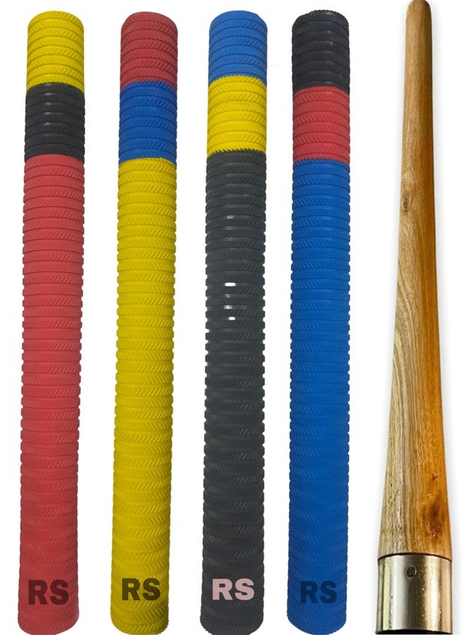 RANASPORTS Premium Cricket Bat Grips with Wooden Cone | Anti-Slip Rubber Handle | Ultra Tacky | Pack of 5 | Durable Comfortable Grip for Enhanced Bat Control - Image 1