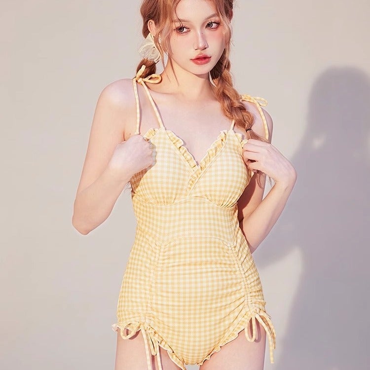 Breezeholiday One-Piece Swimsuit Female Spring Conservative Belly Cover Slimming Gathered Student Cute Swimsuit - Image 4
