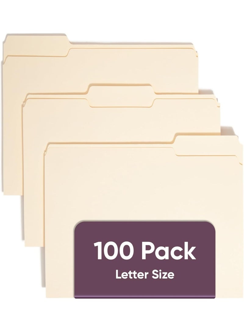 Smead File Folders Letter Sized, 1/3-Cut Tab, Assorted Positions, Letter Size Manila Folders, 100 Per Box (10330) - Image 2