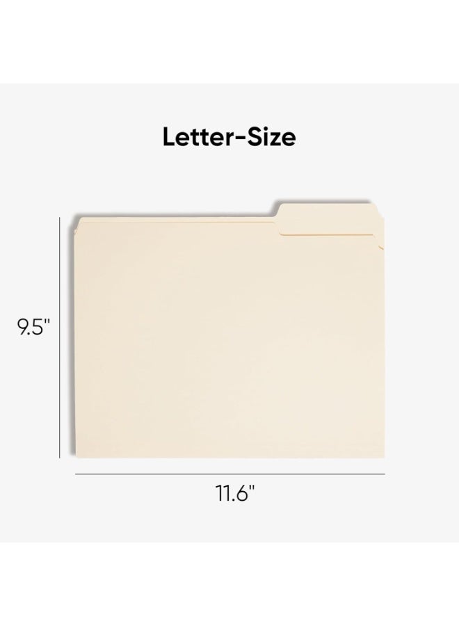 Smead File Folders Letter Sized, 1/3-Cut Tab, Assorted Positions, Letter Size Manila Folders, 100 Per Box (10330) - Image 1
