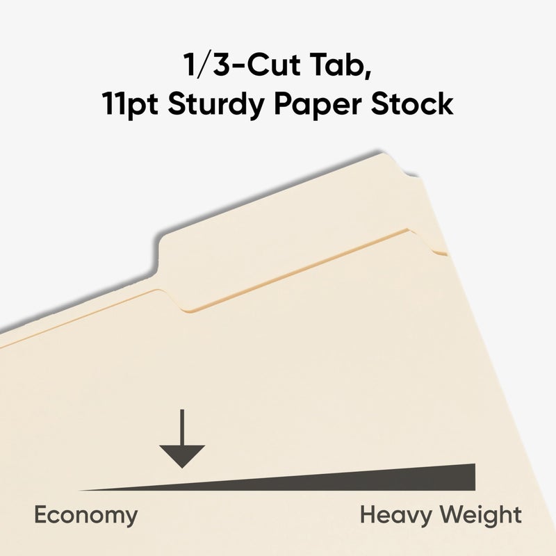 Smead File Folders Letter Sized, 1/3-Cut Tab, Assorted Positions, Letter Size Manila Folders, 100 Per Box (10330) - Image 4