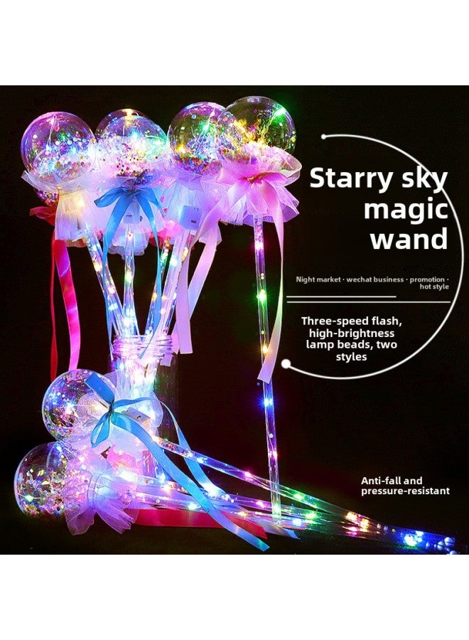 Bobo Ball Starry Sky Stick Magic Stick Flash Fairy Stick Stall Square Night Market Popular Children's Toys Wholesale-Color:Luminous Butterfly Wave Ball
