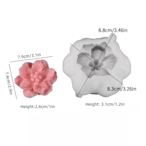 NINEXY 3D Flower Silicone Candle Molds Lotus/Rose/Iris/Camellia Flower Soap Plaster Resin Casting Mold Fondant Chocolate Cake Baking Tools (Camellia) - Image 2