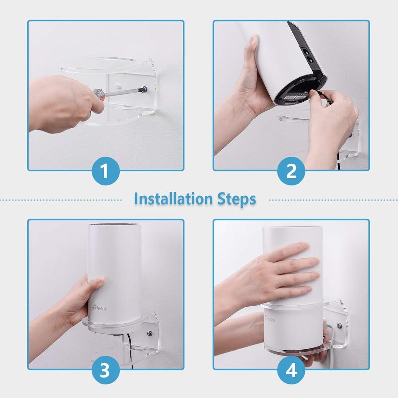 هولاكا حامل الحائط HOLACA لنظام WiFi الشبكي المنزلي الكامل TP-Link Deco M4، حامل إدارة الأسلاك لـ Deco M4/E4/S4/S7/P9 بدون أسلاك فوضوية، قوس حائط متين لـ Deco M4 P9 (عبوة واحدة) - Image 5