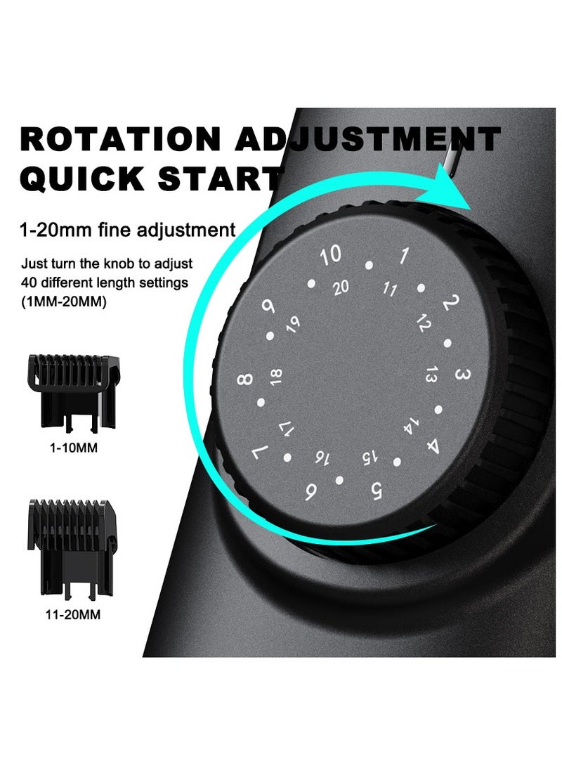 CLIPCLEAN Beard Trimmer for Men, Vacuum Mustache Trimmer for Less Mess, IPX6 Waterproof, Rechargeable Electric Cordless Beard Trimmer with Adjustable Length Comb (1-20MM) for Beard, Mustache and Stubble - Image 3