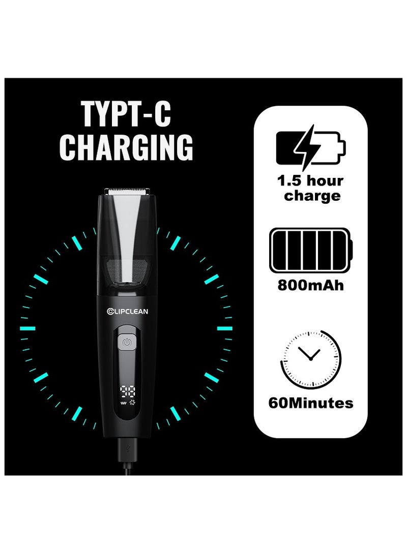 CLIPCLEAN Beard Trimmer for Men, Vacuum Mustache Trimmer for Less Mess, IPX6 Waterproof, Rechargeable Electric Cordless Beard Trimmer with Adjustable Length Comb (1-20MM) for Beard, Mustache and Stubble - Image 5