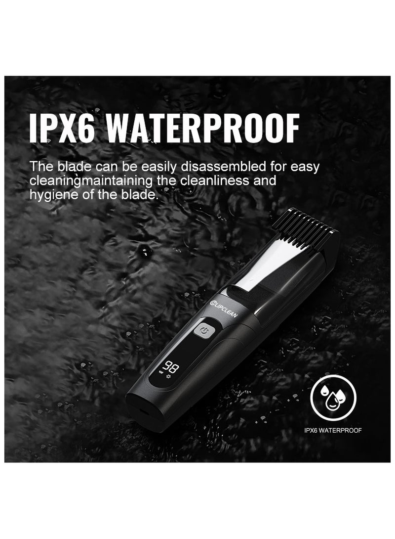 CLIPCLEAN Beard Trimmer for Men, Vacuum Mustache Trimmer for Less Mess, IPX6 Waterproof, Rechargeable Electric Cordless Beard Trimmer with Adjustable Length Comb (1-20MM) for Beard, Mustache and Stubble - Image 4