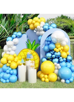 Sowide Cartoon Sponge Party Decorations,Sponge Theme Balloon Garland Arch Kit, Yellow Blue Clear Balloon Arch For Cartoon Sponge Birthday Baby Shower Party Supplies Sponge Bob Party Supples  - Image 4