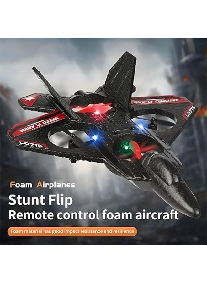 RC L0715 Remote Control Aeroplane, Quadcopter Floating Fighter Plane, RTF with LED Lights, USB Charging - Image 3
