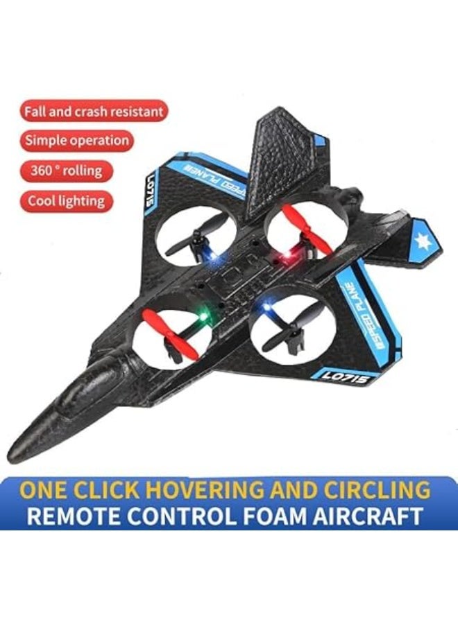 RC L0715 Remote Control Aeroplane, Quadcopter Floating Fighter Plane, RTF with LED Lights, USB Charging - Image 5