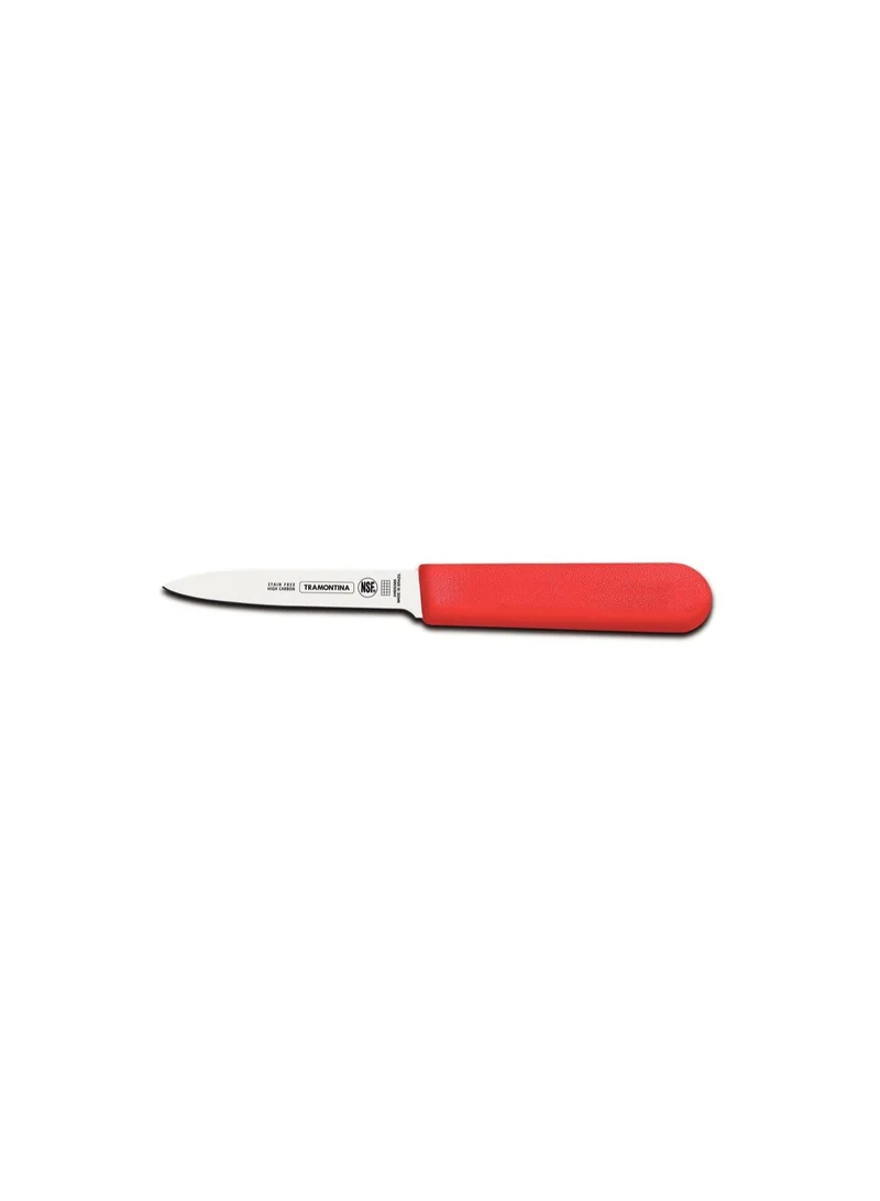 ترامونتينا Tramontina Professional 4 Inches Paring Knife with Stainless Steel Blade and Red Polypropylene Handle with Antimicrobial Protection