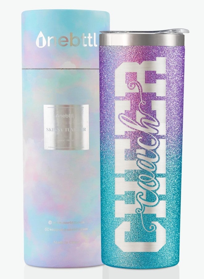 Onebttl Cheer Coach Gifts - 20oz/590ml Stainless Steel Skinny Insulated Tumbler With Straw, Lid - Gift for Cheerleading or Cheerleader Coach, Women, Her, Female - Image 1
