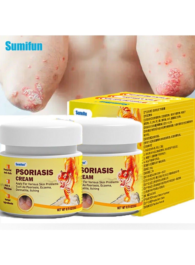 Sumifun 2 Pieces Of Psoriasis Cream，Natural Herbal Eczema Psoriasis Cream, Effectively Inhibit Psoriasis And Skin Itching - Image 1
